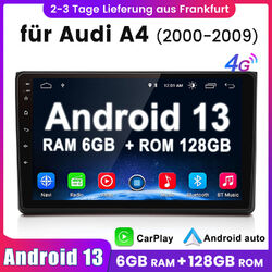 6+128GB Für Audi A4 8E 8H B6 B7 2000-2009 9"Android13 Autoradio Carplay GPS NAVI