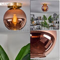 Decken Leuchte Gold schwarz Glas Kupferfarben Schlaf Wohn Ess Zimmer Kugel Lampe
