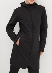 Super Stretch Softshell-Parka winddicht Gr. 40 Schwarz Damen Jacke Mantel Neu