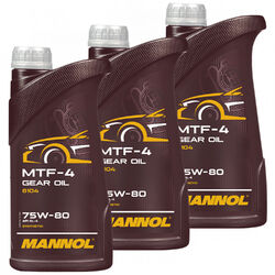 Getriebeöl MANNOL Schaltgetriebe MTF-4 API GL 4/ GL 5 75W-80 3x 1 Liter Getriebe