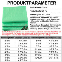 Abdeckplane Gewebeplane Schutzplane Bau Holz Garten Möbel Plane Ösen Bootsplane