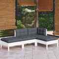 Garten Lounge Set Kissen Gartenmöbel Sofa 4-tlg. Massivholz Kiefer vidaXL