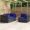 Gartenmöbel 3-tlg. Poly Rattan Sofa Lounge Sitzgruppe mehrere Auswahl vidaXL