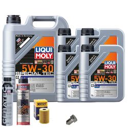 Motoröl 5W30 LIQUI MOLY 9L+HENGST Ölfilter+Spülung+Cera Tec+Ölablassschraube