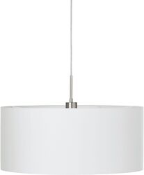 EGLO Decken Pendel Hänge Lampe Leuchte PASTERI 1-flammig Textil Schirm Weiß 53cm