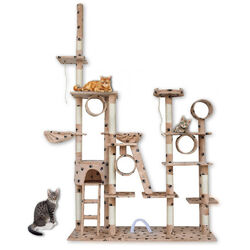 Deckenhoher XXL Katzenkratzbaum Katzenbaum 230-250cm Beige Pfote BITUXX