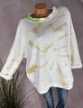 neu Sweatshirt OVERSIZED Pullover WEIß BEIGE 40 42 44