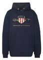 Gant Evening Blue Archive Shield Kapuzen- Pullover Sweatshirt Hoodie Gr.4XL