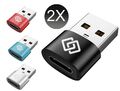 2x USB A auf USB C Adapter Ladeadapter Datenübertragung Stecker OTG