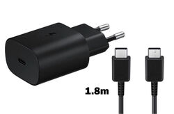 25W Original Samsung USB C Schnellladekabel + Ladegerät A23 5G, A22 5G, A14 5G