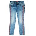 Street One Crissi Jeans Hose Stretch slim skinny 38 W30 L32 blau bunte Streifen