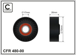 CAFFARO Spannrolle Keilrippenriemen 480-00 Kunststoff für BMW 5er E60 Touring X5