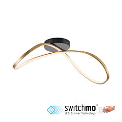 LED Deckenleuchte schwarz messing dimmbar in 3 Stufen Esszimmer