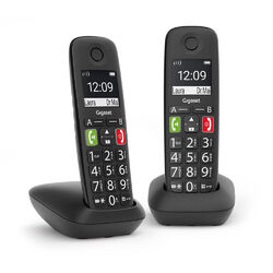 Gigaset E290A Duo Senioren DECT-Telefone großes Display Verstärker schwarz