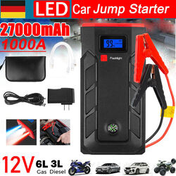 27000mAh 1000A Auto Starthilfe Jump Starter KFZ Power Bank Ladegerät Booster 12V