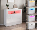 Kommode Sideboard mit LED Beleuchtung Weiß Hochglanz Highboard Anrichte Schrank