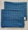 2 x Ikea Varkrage Decke Plaid Überwurf Blau Kariert