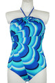 Sunflair Badeanzug Größe 42 D Cup Bademode Blau Schwimmanzug Neckholder Sommer