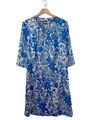 APRIORI Sommerkleid Damen Gr. DE 40 blau-wollweiß Casual-Look