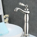 Retro Wasserhahn Waschbecken Mischbatterie Bad Einhand Waschtischarmatur Silber