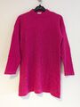 Vintage 90er lässiger Damenpullover Hot Pink Zopfmuster Lammwolle Angora 10/12 