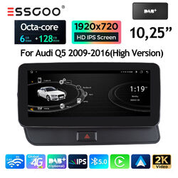 DAB+ Für Audi Q5 High 10.25" 8-Kern AM 6+128G Autoradio GPS Navi CarPlay Android