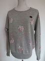 NAKETANO Rundhals Sweatshirt S ca 36 Blumen grau rosa TIP TOP /B