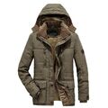 Herren Jacke Baumwolle gefütterte Mantel Multi-tasche Fleece-gefüttert sehr warm