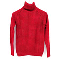 C&A Damen Warmer Pullover Strickpullover Sweater mit Rollkragen Rot in Gr. XL