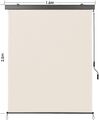 Senkrechtmarkise Balkonmarkise Sonnenschutz mit Handkurbel 1,6x2,5m Beige UV50+