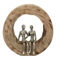 Skulptur Art Liebe Holz & Alu Dekofigur Figur Paar Kunst modern abstrakt 29 cm