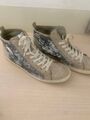 Paul Green Sneaker 41 beige mit Pailletten silber