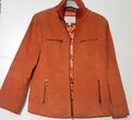 Damen Echt Wildleder Jacke Wollkragen Orange TCM Gr. 36/38