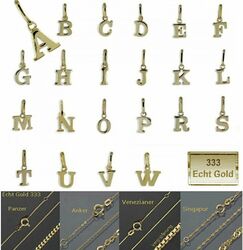 Buchstabe Anhänger Gold Echtschmuck 333 Ketten 1A Buchstaben Damen Herren Neu 💎