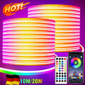 10/20m Neon LED Strip Streifen RGB Flex Schlauch diffus Lichtband Dimmbar APP DE