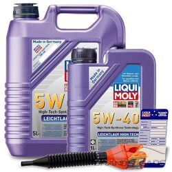 6 L LITER LIQUI MOLY LEICHTLAUF HIGH TECH 5W-40 MOTOR-ÖL MOTOREN-ÖL 50048006### INKL. ÖLWECHSEL-ANHÄNGER + EINFÜLLTRICHTER ###