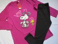 Peanuts Schlafanzug Pyjama LOVE, Gr. 44/ 46, beere/ schwarz, NEU 