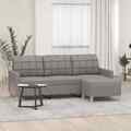 3-Sitzer Sofa mit Hocker Couch Loungesofa Schlafsofa Polstersofa Stoff vidaXL