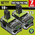 2PACK 18V 7.0Ah Ersatz Akku für RYOBI Plus Lithium RB18L50 P108 P104 Batterie DE