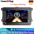 7" Autoradio Für VW GOLF PASSAT B7 Superb Carplay Android 13 GPS NAVI DAB+FM 64G