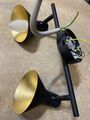 Retro Wandlampe in Schwarz-Gold schwenkbar Deckenlampe 2xE14 Wandlampe Design