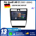 6+128G Android 13 Autoradio Navi GPS Carplay für Audi A6 S6 RS6 MK2 C5 1997–2004