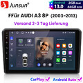 Für AUDI A3 8P 2003-2013 Carplay Android13 Autoradio 2+64GB GPS SAT NAVI FM DAB+