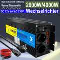 2000W 4000W Reiner Sinus Spannungswandler 12V auf 230V Wechselrichter Mit UPS
