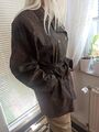 Echte Lederjacke Gr. 38 40 Braun Damen Sexy Leider Jacke Mantel  Edel 