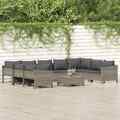 Garten Lounge Set Gartenmöbel Sitzgruppe Sofa 9-tlg. Grau Poly Rattan vidaXL