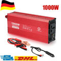 1000W Spannungswandler DC 12V - AC 230V Inverter Wechselrichter mit USB für Camp