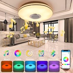 30W LED Deckenlampe Licht RGB Dimmbar Bluetooth Musik Lautsprecher Fernbedienung