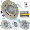 SMD LED Decken Einbauleuchte / IP44 / 5W / Bad / Dusche / 230V / Gu10 / Rostfrei