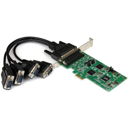 StarTech.com 4 Port PCI Express PCIe Serial Combo Card with Breakout Cable - 2 x